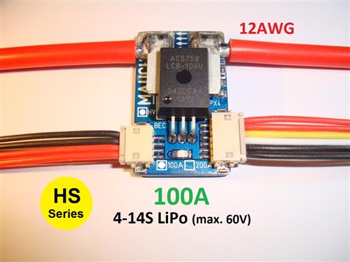 Mauch 074: HS-100-HV 100A Current Sensor Board 4-14S LiPo